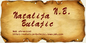 Natalija Bulajić vizit kartica